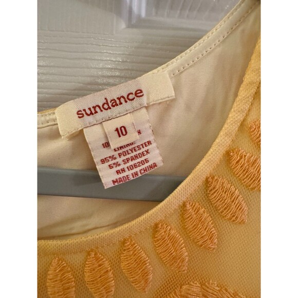 Sundance Deep Yellow Romantic Dress 10 Lace Embroidery Occasion Sleeveless Boho - Picture 13 of 14